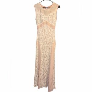 champagne and strawberry maxi dress Champagne & Strawberry | Dresses | Sz Sm Champagne Strawberry Ivory Ruffle  Midi Maxi Dress Cottagecore Milkmaid